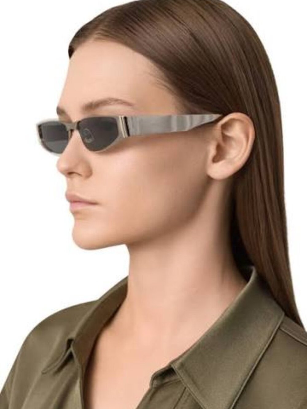 NWT Saint Laurent SL739 001 Silver Metal Unisex Sunglasses Authentic